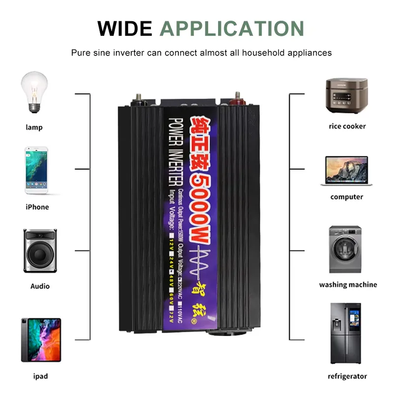 Pure Sine Wave Inverter 5000W 48V 220V - 스마라드 5000W 12V 24V 48V DC-AC