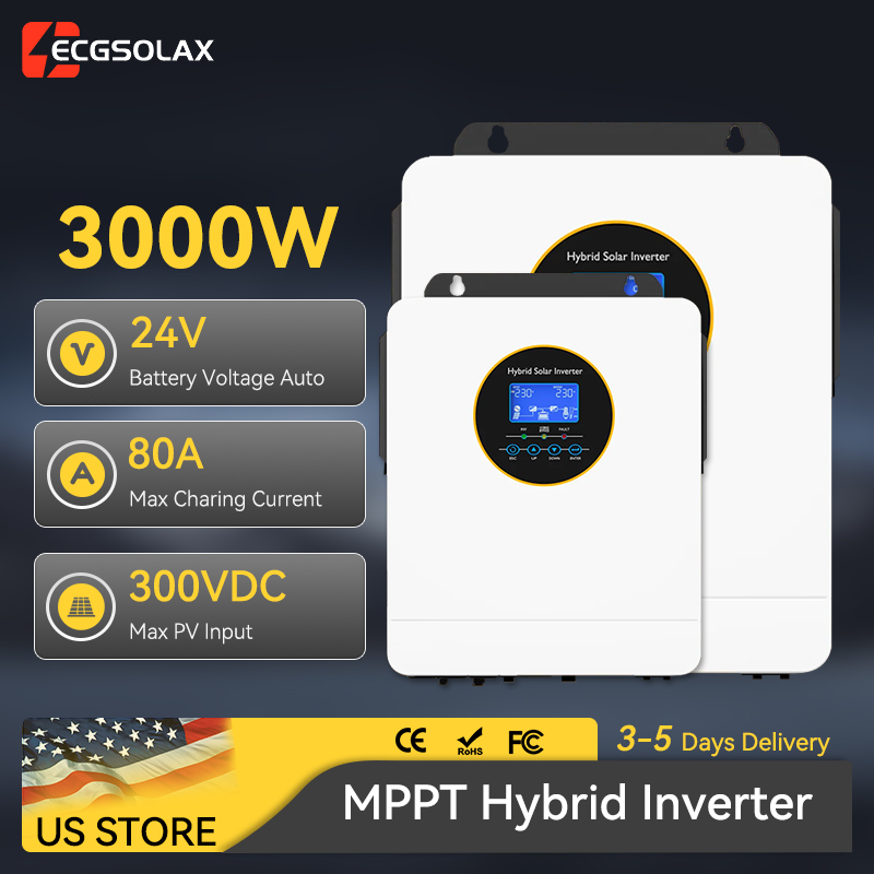 ECGSOLAX 3000W 오프그리드 하이브리드 태양광 - Inverter Pure Sine Wave 60Hz 120V 3000W 리뷰 및 가격