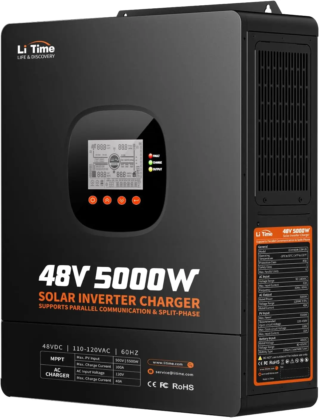 LiTime 5000W 태양광 하이브리드 인버터 겸 충 - Parallel Solar Inverter 48V 5000W Mppt 리뷰 및 가격