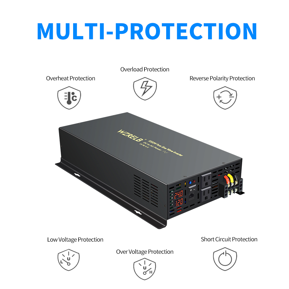 신뢰할 수 있는 5000W 유선 제어 순수 사인파 태양 - Pure Sine Wave Inverter 5000W 48V 220V 리뷰 및 가격